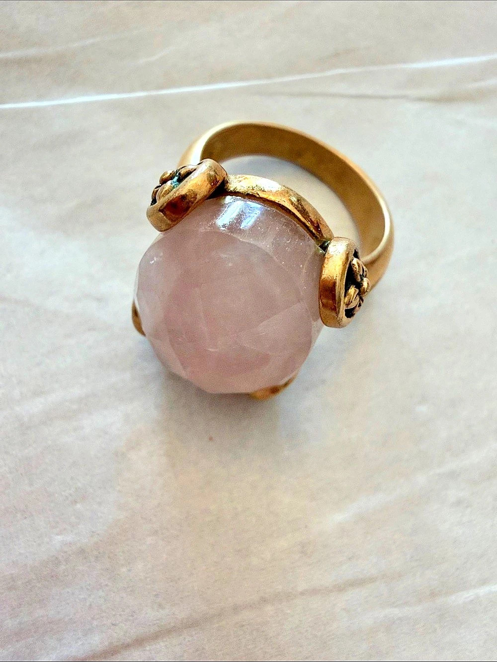 Studio Barse Pink Stone Gold-Tone Ring